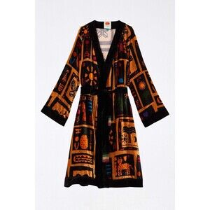 Farm Rio Tropical Velour Robe Kimono W/Beaded Belt Size Small New w/tag $295